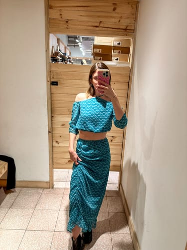 Customer photo review of Blusa Print Turquesa