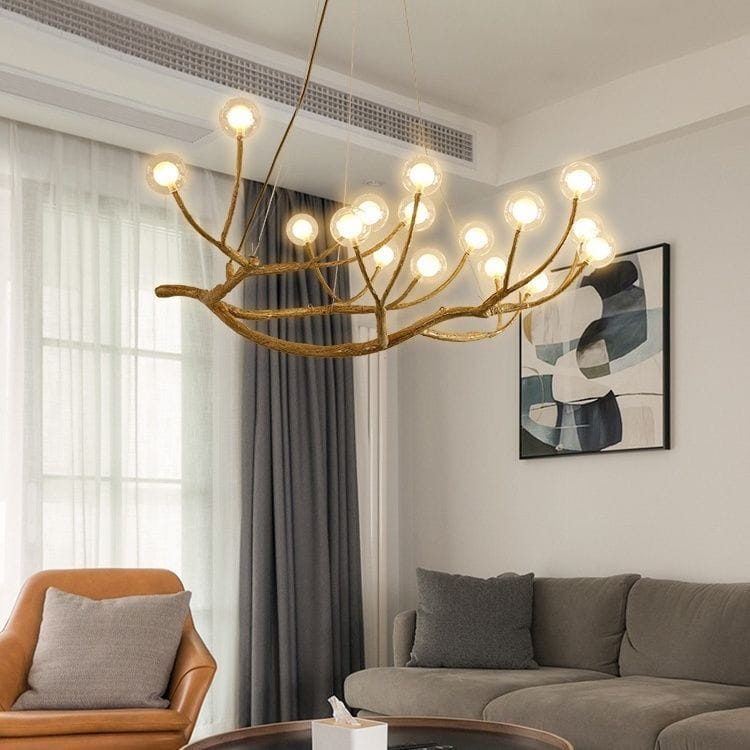 Customer photo review of Rustic Tree Branch Chandelier, Dimmable