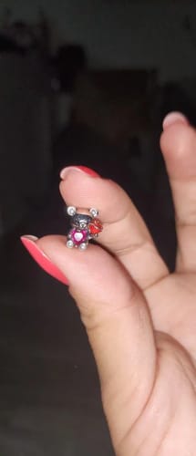 Customer photo review of 925 Sterling Silver Teddy Bear with Heart Charm