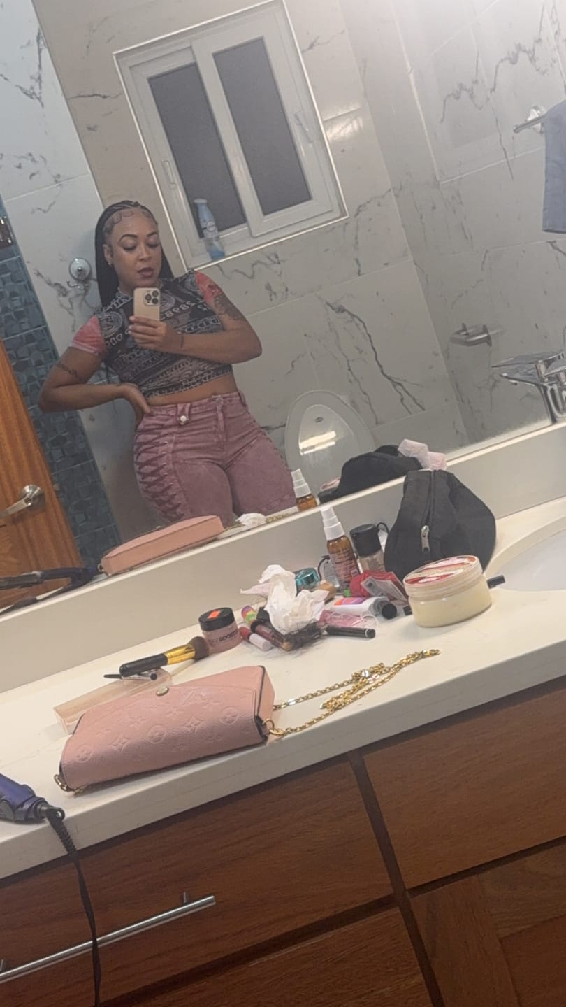 Customer photo review of Marise High Waist Lace Up Jeans