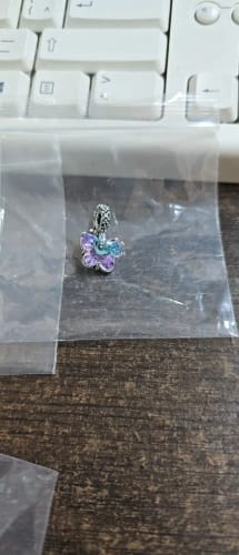 Customer photo review of 925 Sterling Silver Purple Butterfly Charm