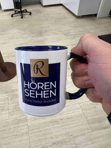 Customer photo review of TassenExpress - Becher Keramik Tasse mit Logo bedruckt 325ml Firmenlogo