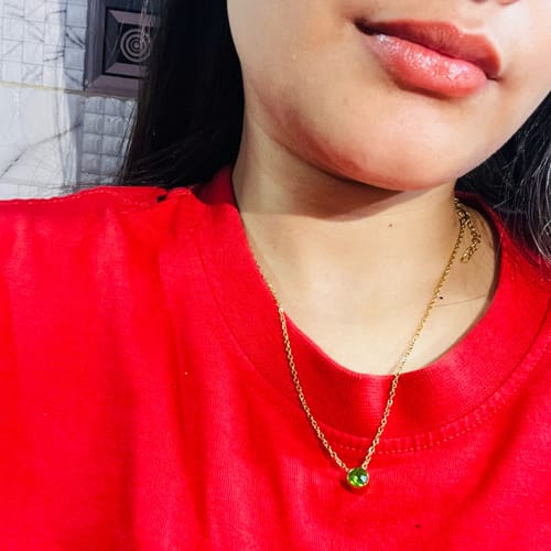 Customer photo review of Dainty Birthstone Necklace