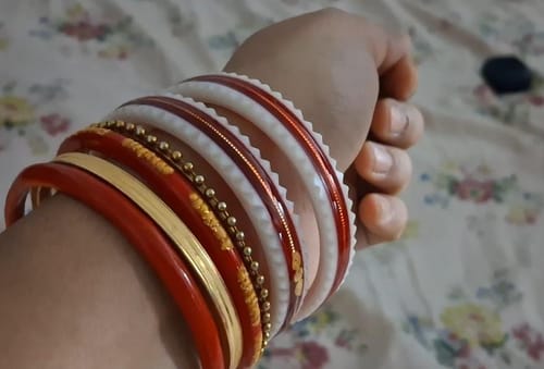 Customer photo review of Red – “Crimson Charm Women’s Bangle” (Pack of 1 Pair) (2 pis)