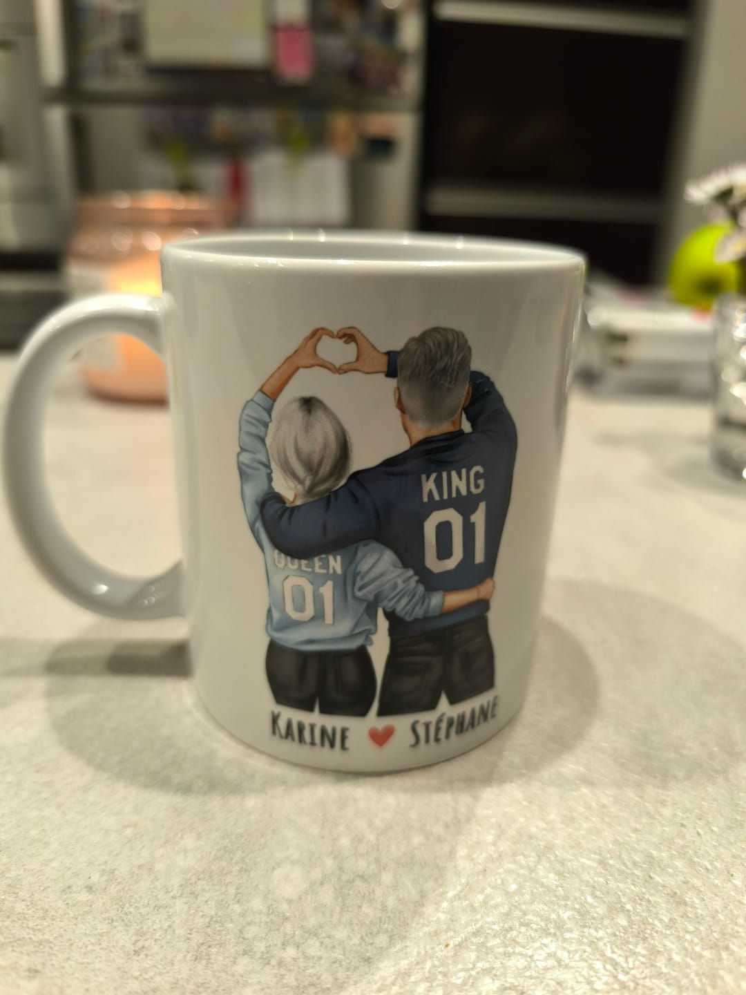 Customer photo review of Avec toi - Tasse personnalisée pour couple avec phrases amusantes