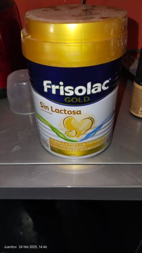 Customer photo review of Frisolac Gold Sin Lactosa (0 A 12 Meses) Pack C/ 800 Gr