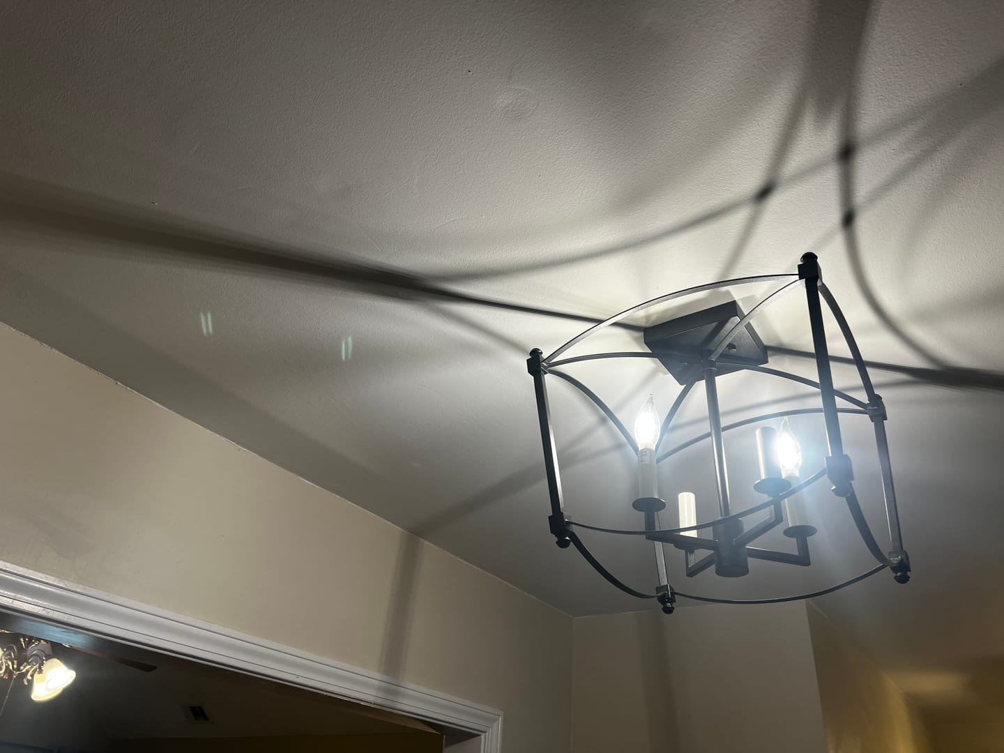 Customer photo review of 4-light French Antique Candle Style Lantern Semi Flush