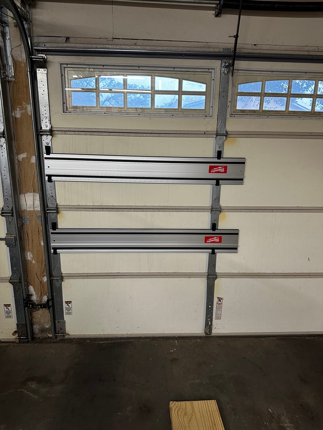 Customer photo review of Garage Door/Wall Mount Brackets for Track Saw Guide Rails