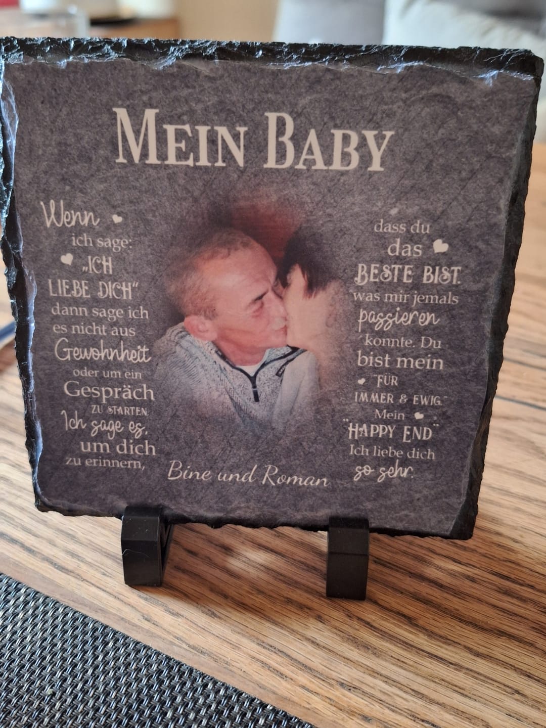 Customer photo review of An meinen Schatz - Paar-Schieferplatte