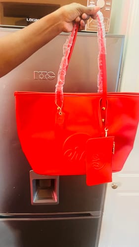Customer photo review of Red Era Tote Bag