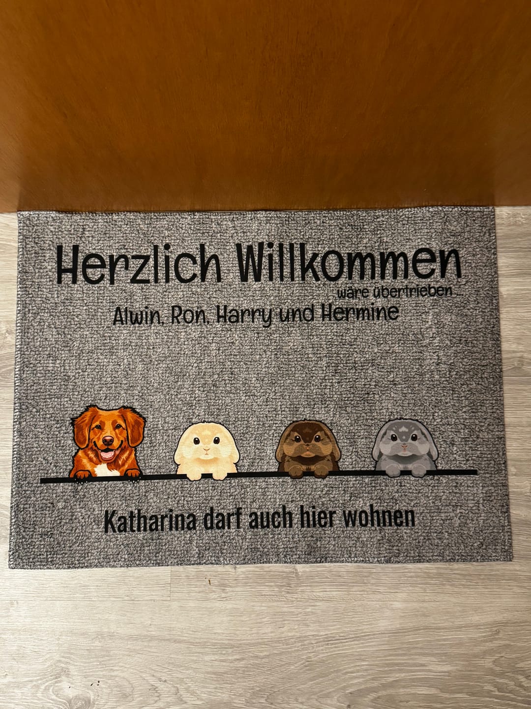 Customer photo review of Alle meine Fellnasen - Individuelle Fußmatte