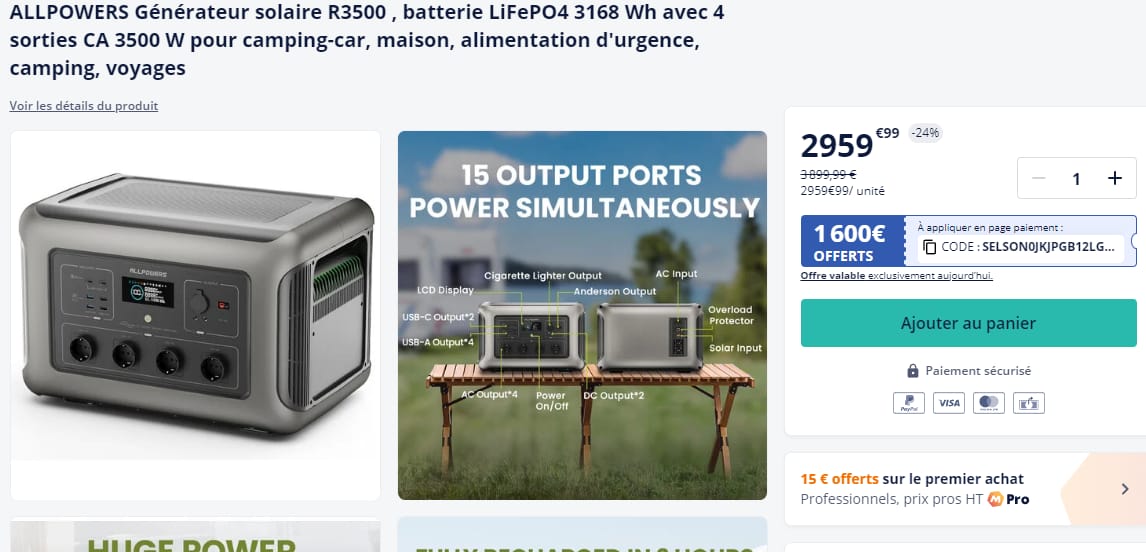 Customer photo review of ALLPOWERS R3500 Home Backup Power Station 3500W 3168Wh