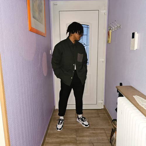 Customer photo review of Japanese Retro Water-repellent Duck Down Shirt Down Jacket