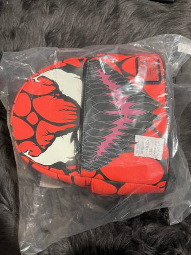 Customer photo review of Loungefly Marvel Glow in the Dark Carnage Cosplay Mini Backpack - 707 Street Exclusive