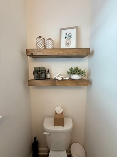 Customer photo review of Modern 3" Thick Floating Shelves