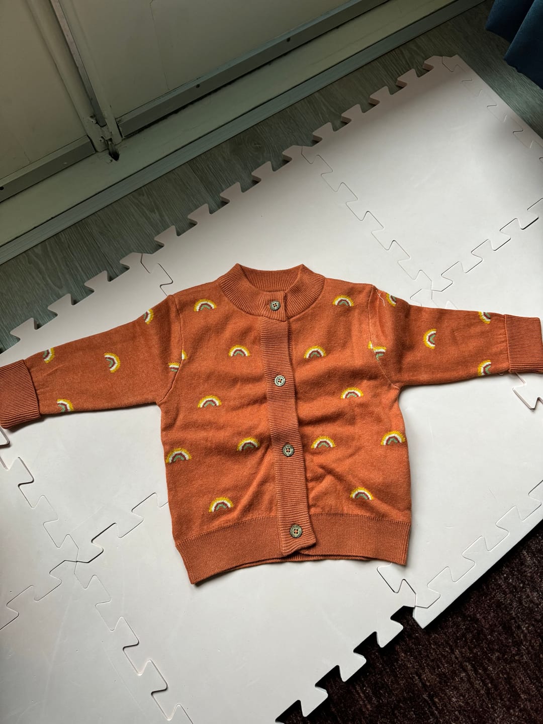 Customer photo review of From One To Another Walnut Rainbow Knitted Cardigan