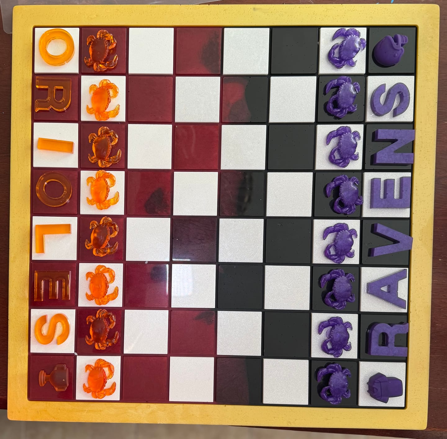 Customer photo review of 19x19x0.5" Full Size Chess Board Silicone Mold With 2" Squares