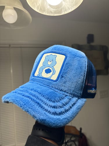 Customer photo review of OVERLORD X Care Bears:  Grumpy Bear Trucker Cap