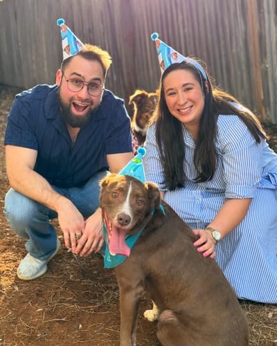 Customer photo review of Personalized Dog Party Pack