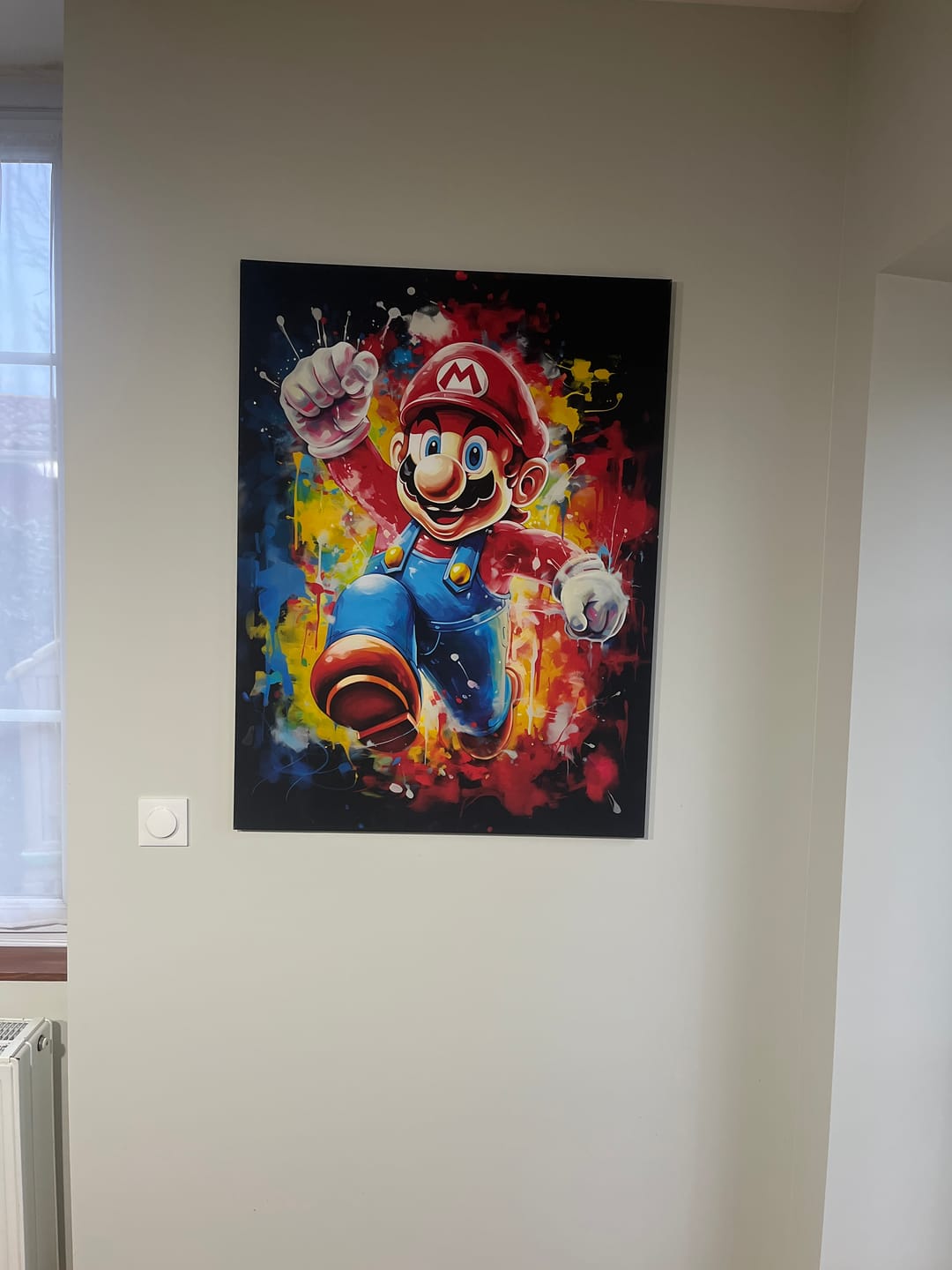 Customer photo review of Tableau Pop Art Mario Dynamique - Décoration Murale Colorée