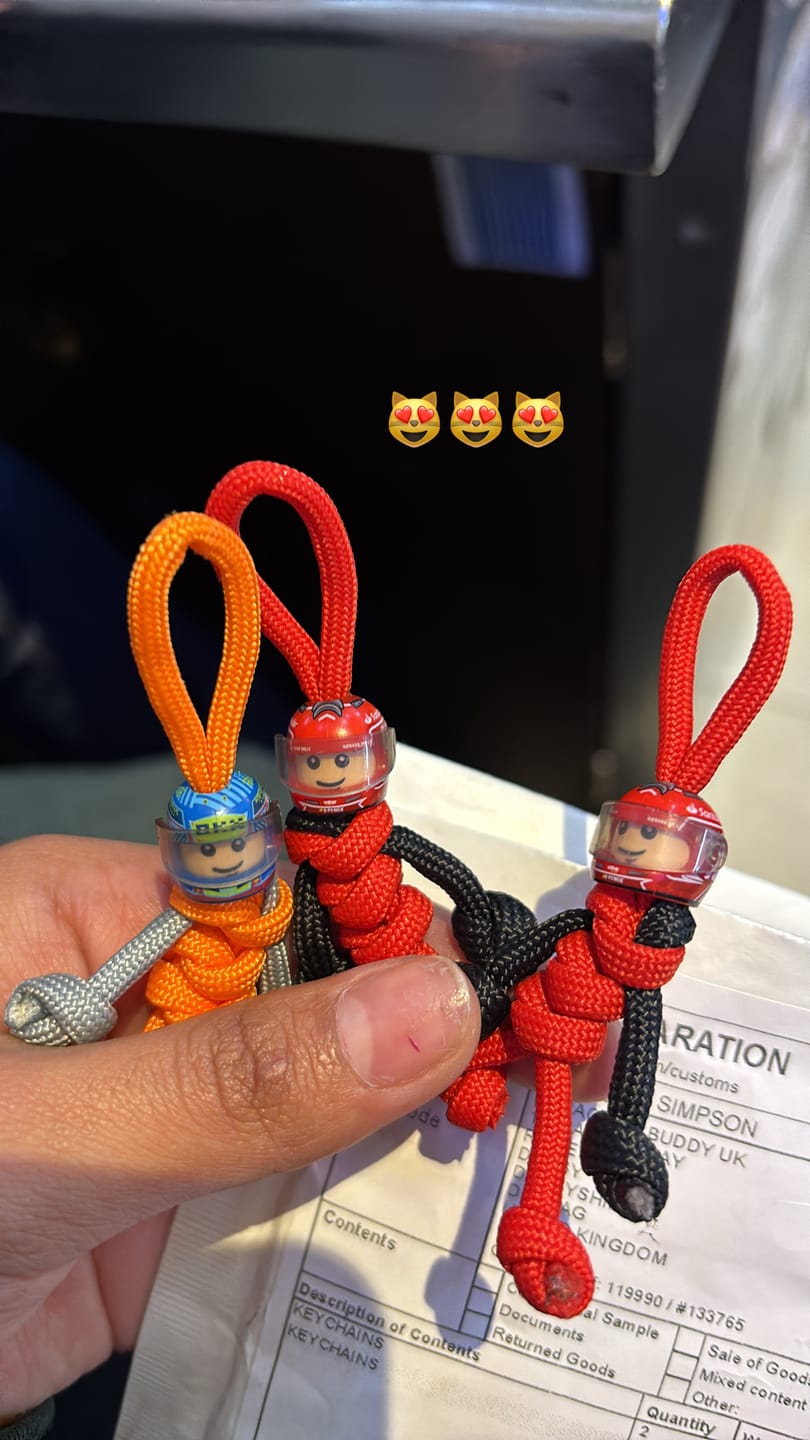Customer photo review of Limited Edition Charles Lerclerc Racing Paracord Buddy Keychain