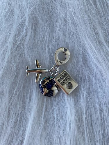 Customer photo review of 925 Sterling Silver Travel Dangle Charm