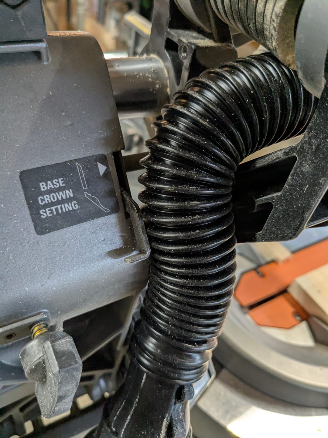 Customer photo review of Ridgid 12" Sliding Miter Saw Dust Collection Chute (R4222)