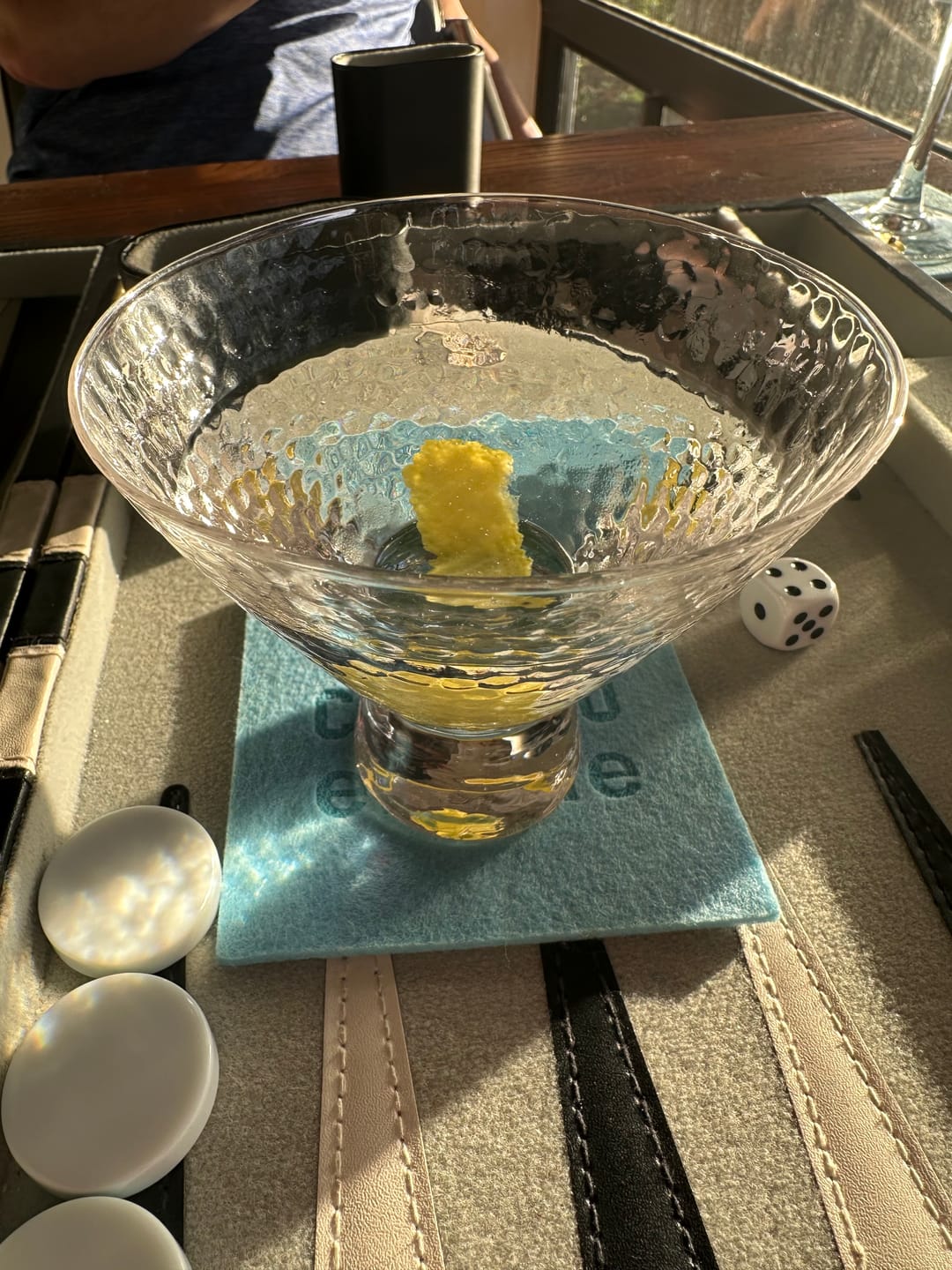 Customer photo review of Clear Hammered Cocktail Martini Glasses - 8.5oz (Set of 2,4, or 6)