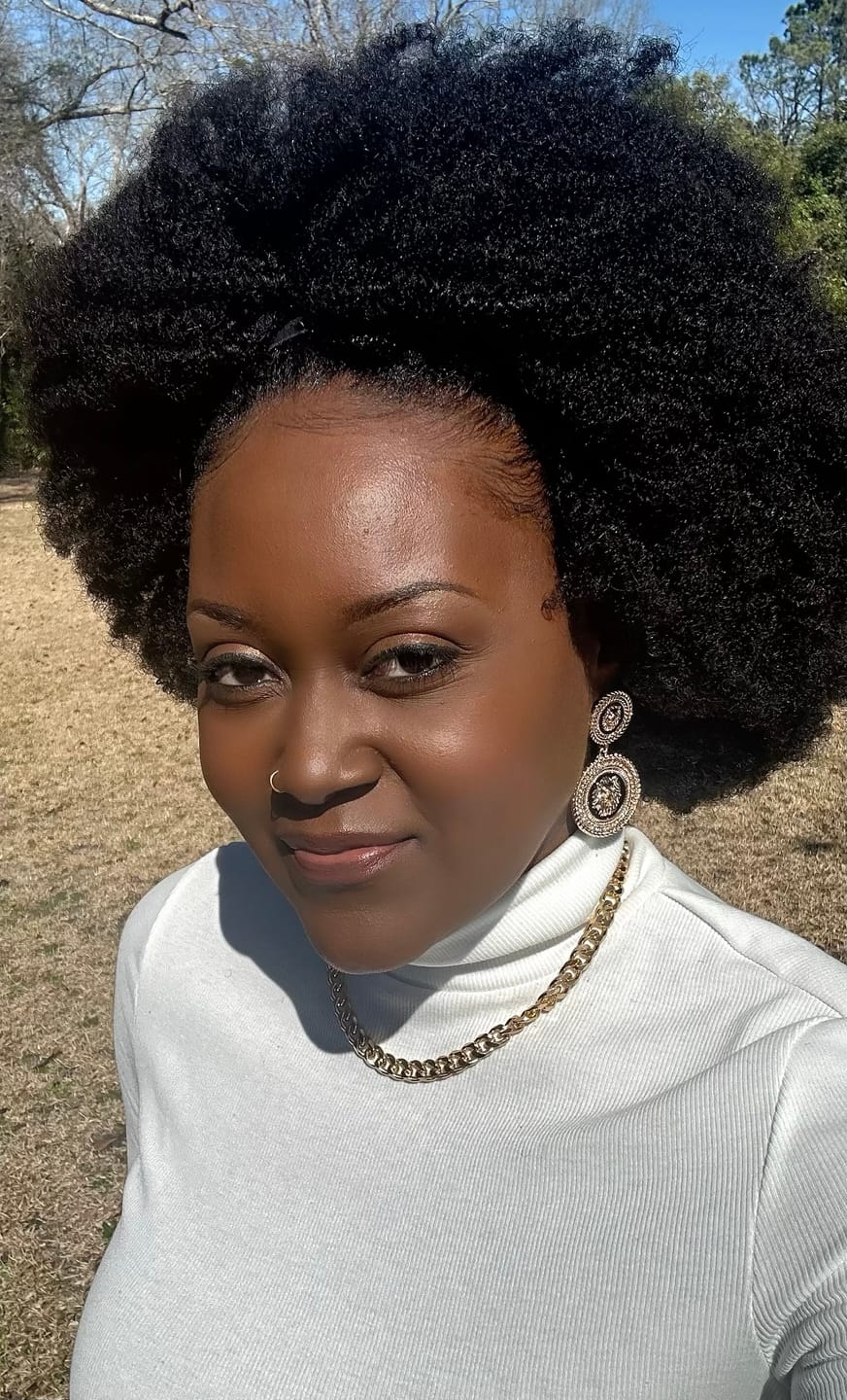 Customer photo review of Mary Afro Kinky Curly Human Hair Headband Wig