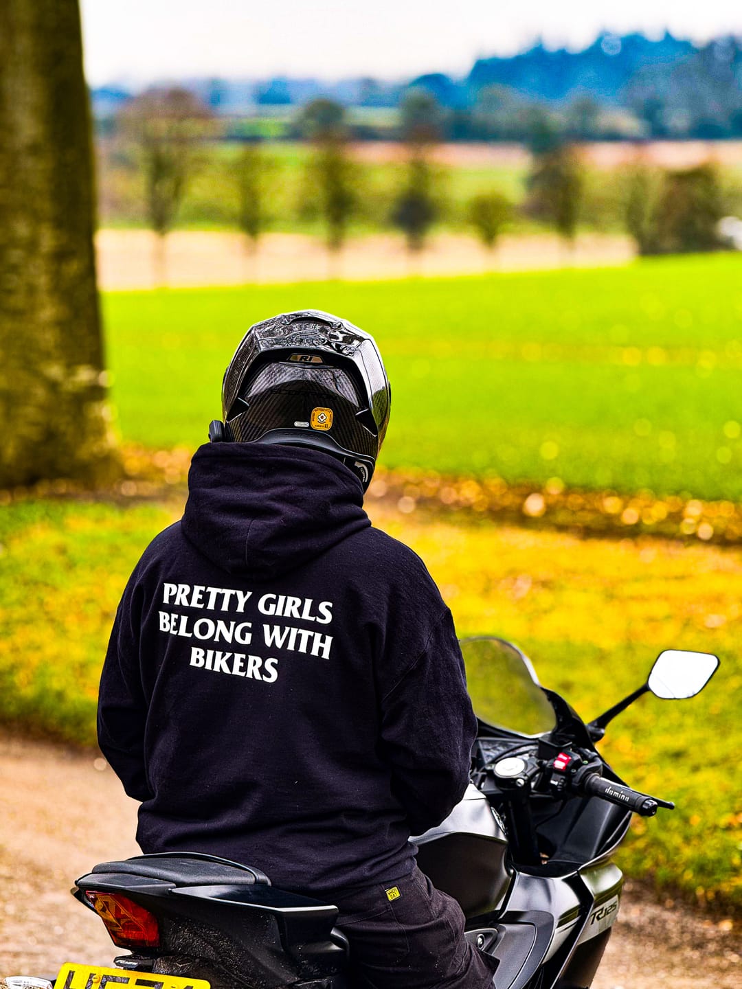 Customer photo review of "Pretty Girls Belong With Bikers" Hoodie