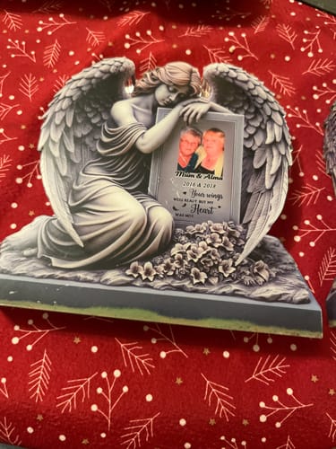 Customer photo review of Personalized Memorial Angel Acrylic Plaque