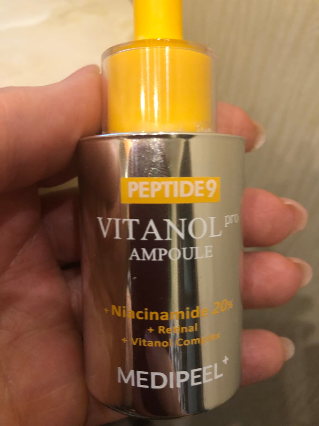 Customer photo review of Liftinga ampula ar peptīdiem un 20% niacinamīdu MEDI-PEEL Peptide 9 Vitanol Ampoule PRO