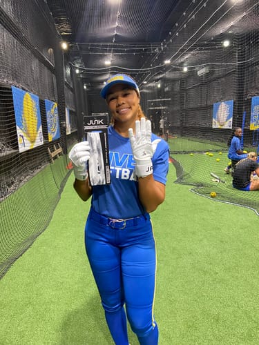 Customer photo review of Jax Batting Gloves | Platinum White | Strap Cuff