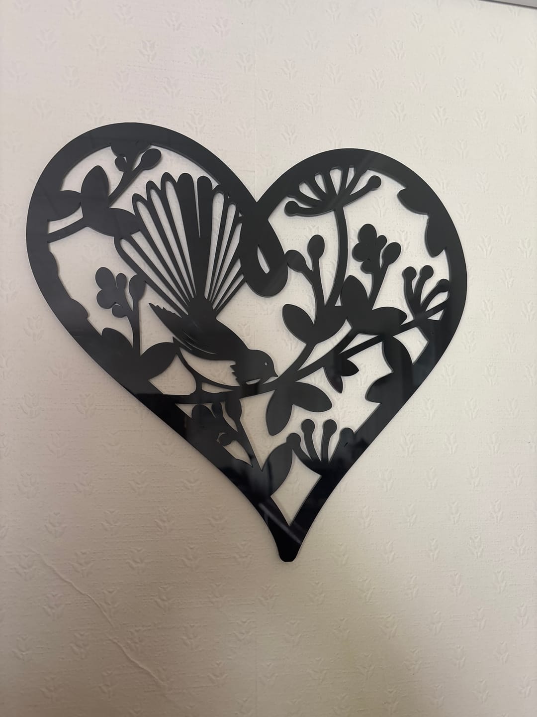 Customer photo review of Pohutukawa Fantail Heart Wall Art