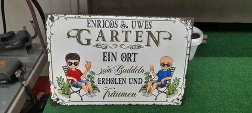 Customer photo review of Personalisiertes Gartenschild mit Namen Anpassbar