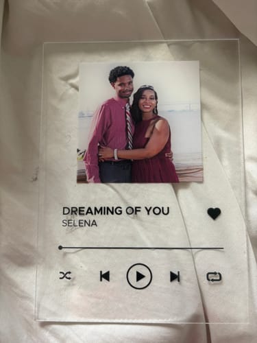 Customer photo review of Custom Song Plaque - The Best Anniversary Gift for Couples