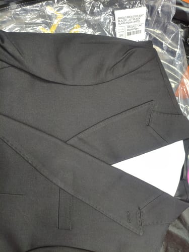 Customer photo review of Single Breasted Suit Blazer - Jet Black Plain (Peak Lapel)