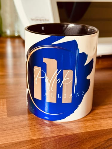 Customer photo review of TassenExpress - Becher Keramik Tasse mit Logo bedruckt 325ml Firmenlogo