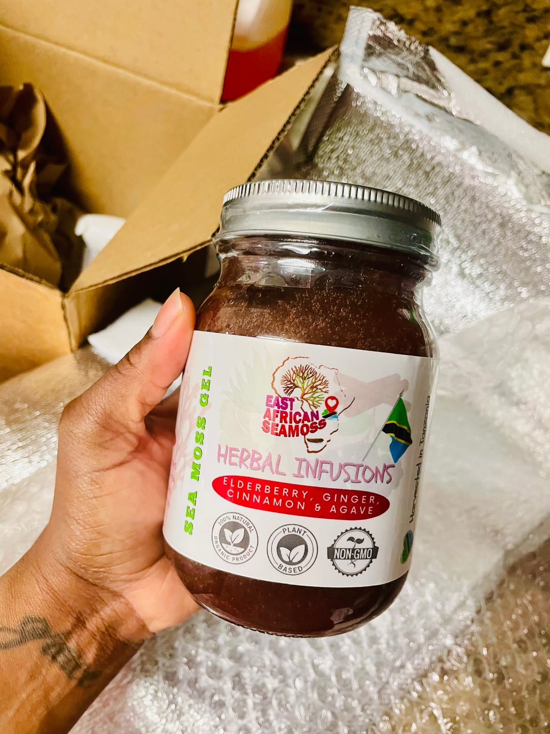 Customer photo review of ELDERBERRY GINGER East African Sea Moss Gel (16oz jar(s)