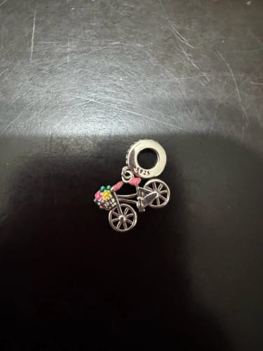 Customer photo review of 925 Sterling Silver Bicycle Dangle Charm