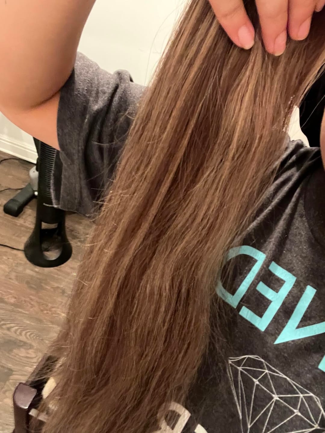 Customer photo review of Virgin Machine Weft Hair Extensions Balayage Hair Bundles (#4/27/4)