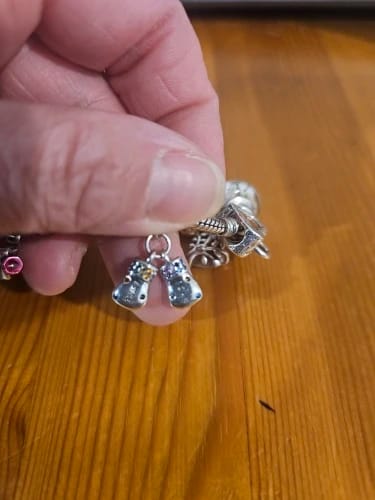 Customer photo review of 925 Sterling Silver Boxing Charm