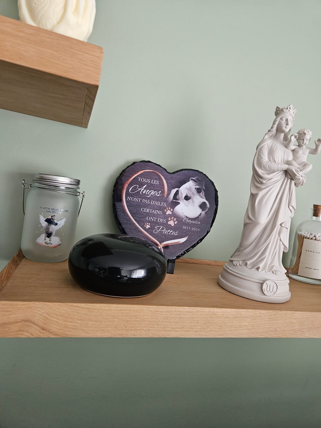 Customer photo review of Anges avec pattes - Cœur en ardoise personnalisé