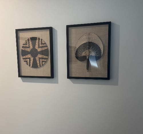 Customer photo review of Raffia Fan Black on Natural Artwork 40 x 50cm