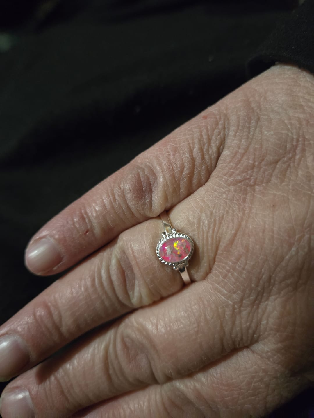 Customer photo review of Braided Oval Ring with Cremation Ashes