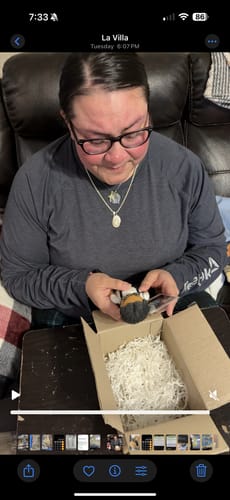 Customer photo review of Tranquil® - Personalized Crochet Doll with Photo Card