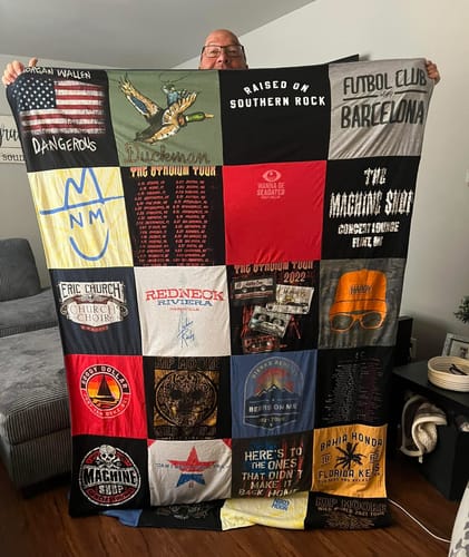 T-shirt quilt with southern rock, music themes by Mark from MI