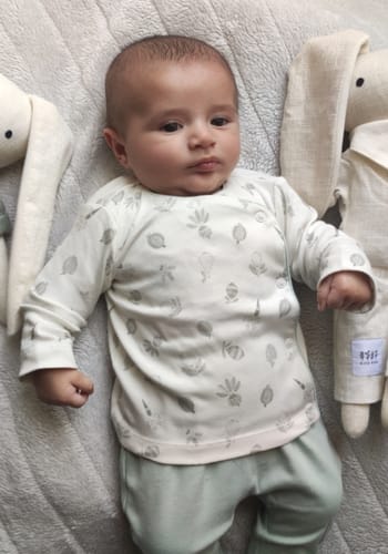 Customer photo review of Two-Piece Romper - Printed Green