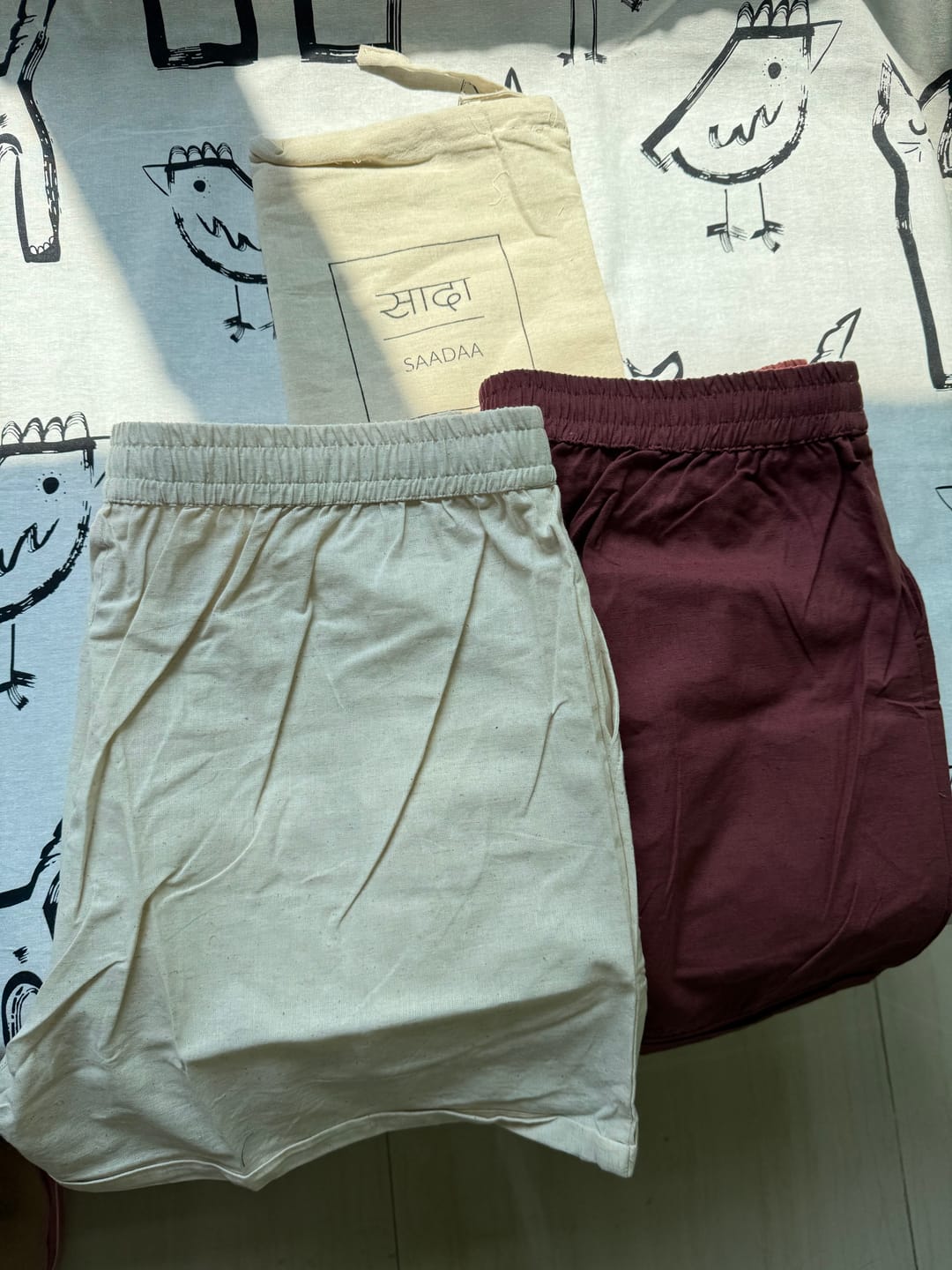 Customer photo review of Ecru Airy-Linen Shorts
