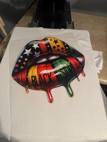 Customer photo review of DTF Starter Bundle: A3+(13x19) Hot Peel, 500g Soft Powder & 100ml Ink Set